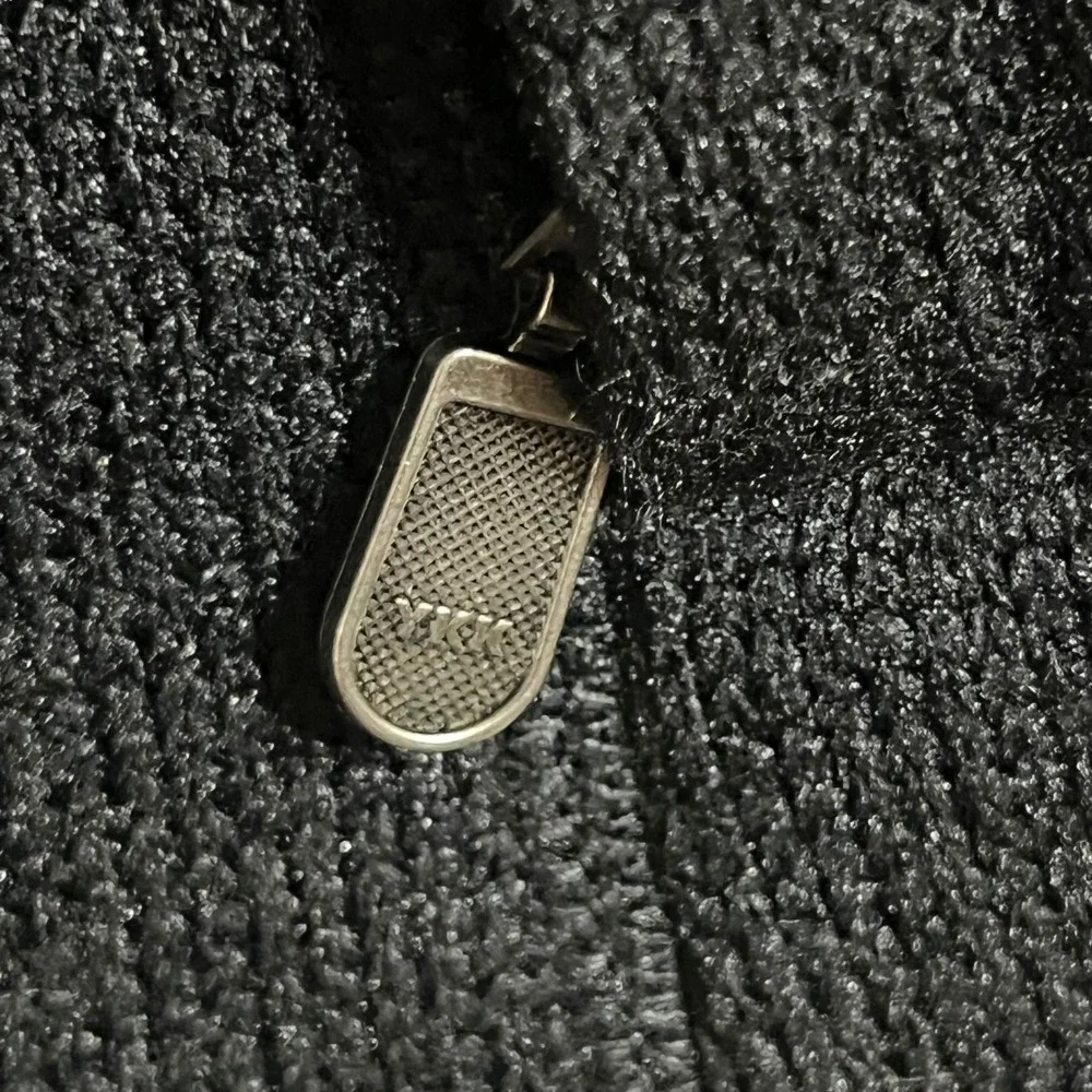 Orvis Mens Full Zip Fleece Jacket Black Sweater Knit‎ Size Small RN 70534